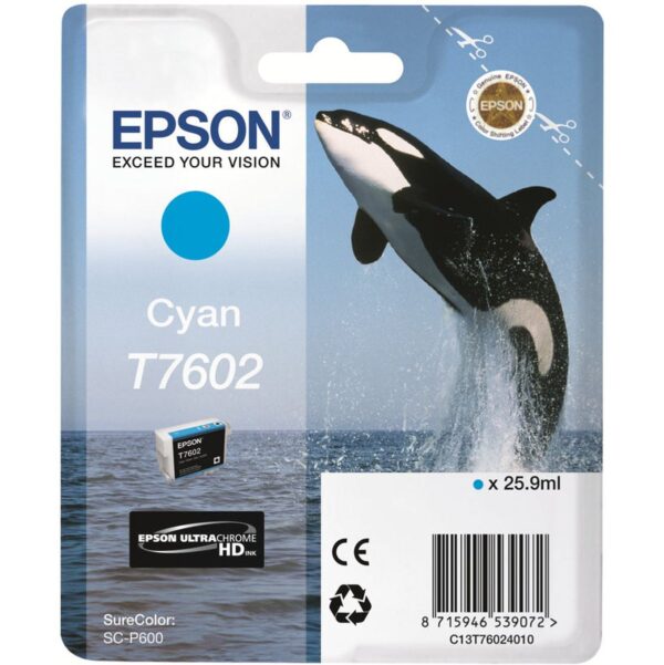 Epson Inktpatroon T7602   Cyaan high capacity 25,9ml