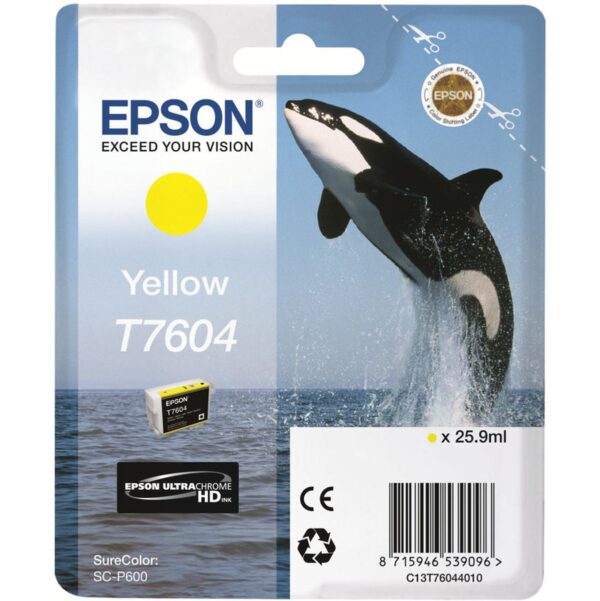 Epson Inktpatroon T7604   Geel high capacity 25,9ml