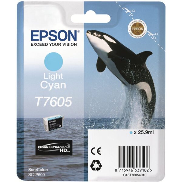 Epson Inktpatroon T7605   Cyaan high capacity clair 25,9ml