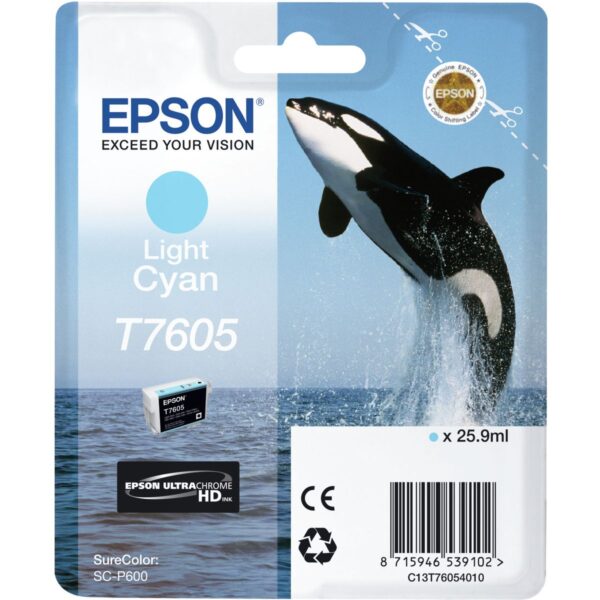 Epson Inktpatroon T7605   Cyaan high capacity clair 25,9ml