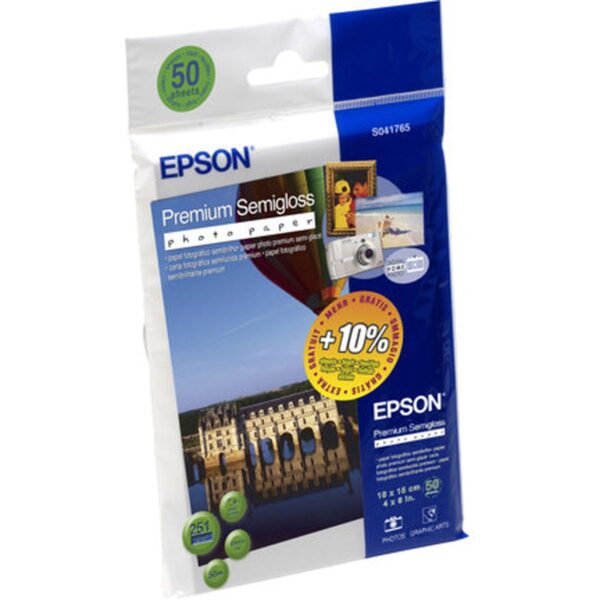 Epson Premium Semi Gloss Photo Paper Inkjet 100x150mm 50 vel