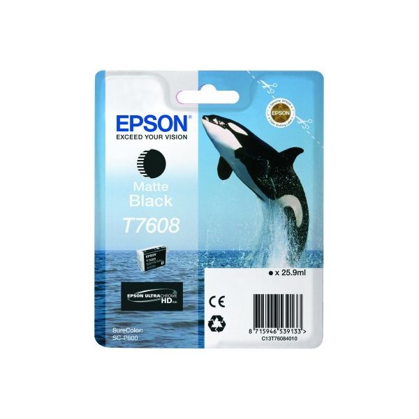 Epson Inktpatroon T7608  Matzwart high capacity 25,9ml - Afbeelding 3