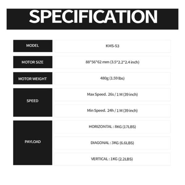 Konova P1 80cm Carbon Camera Slider (w/ KMS-S3) - Afbeelding 9