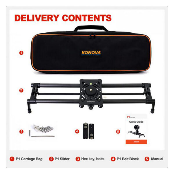 Konova P1 120cm Carbon Camera Slider (w/ KMS-S2) - Afbeelding 14