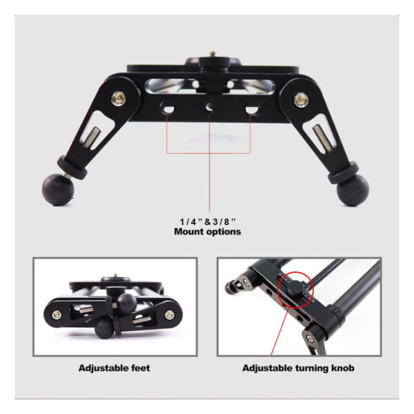 Konova P1 120cm Carbon Camera Slider (w/ KMS-S2) - Afbeelding 17