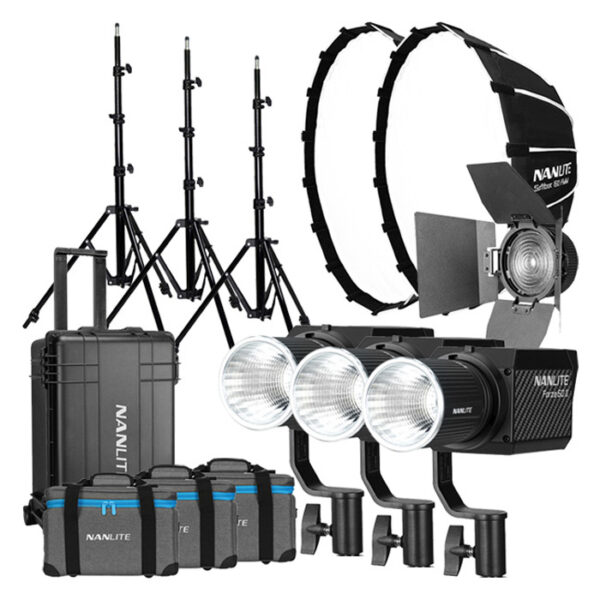 Nanlite Forza 60 II LED Tripple Kit Met Case Light Stand 1