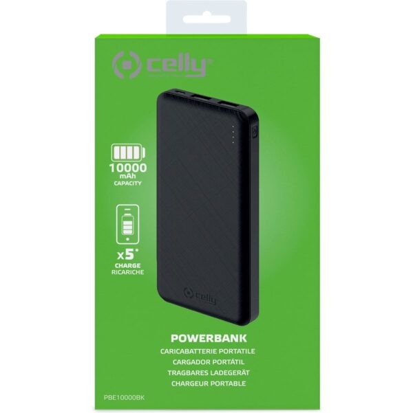 Celly PowerBank 10.000mAh Black - Afbeelding 2