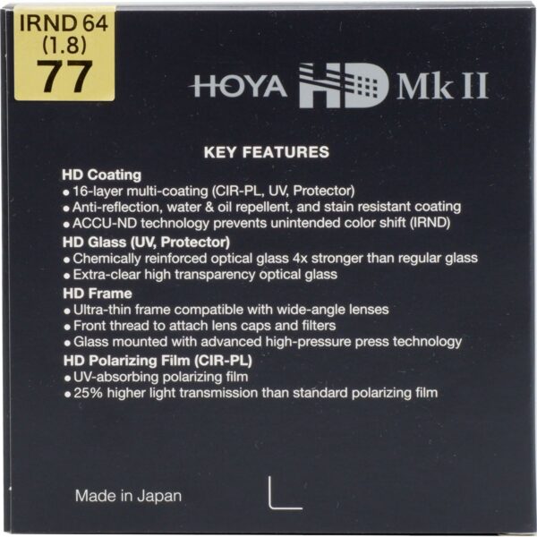 Hoya 77.0mm HD MkII IRND64 (1.8) - Afbeelding 2