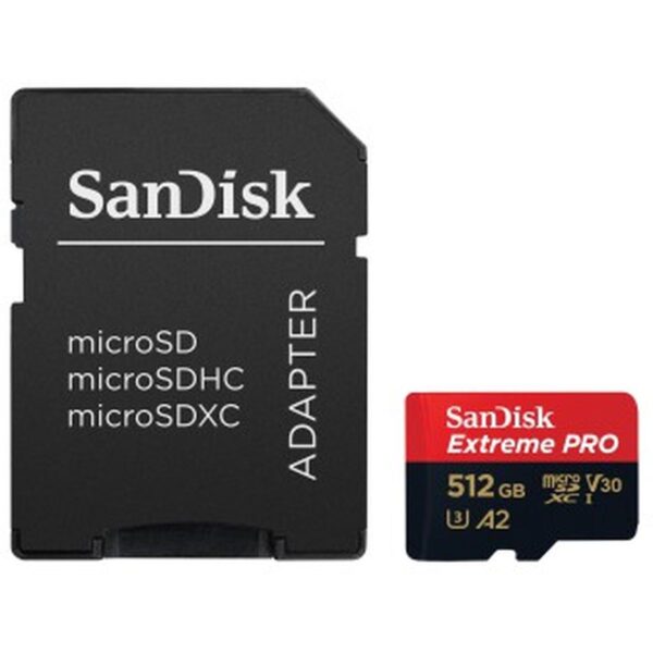 SanDisk Extreme Pro MicroSDXC 512GB 200/140 MB/s A2 V30 +SD Adapter A - Afbeelding 2