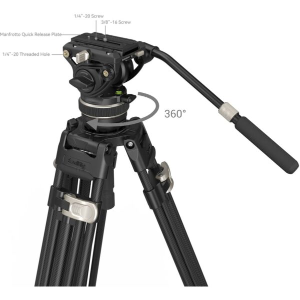 SmallRig 3989 FreeBlazer Heavy-Duty Carbon Fiber Tripod Kit - Afbeelding 2