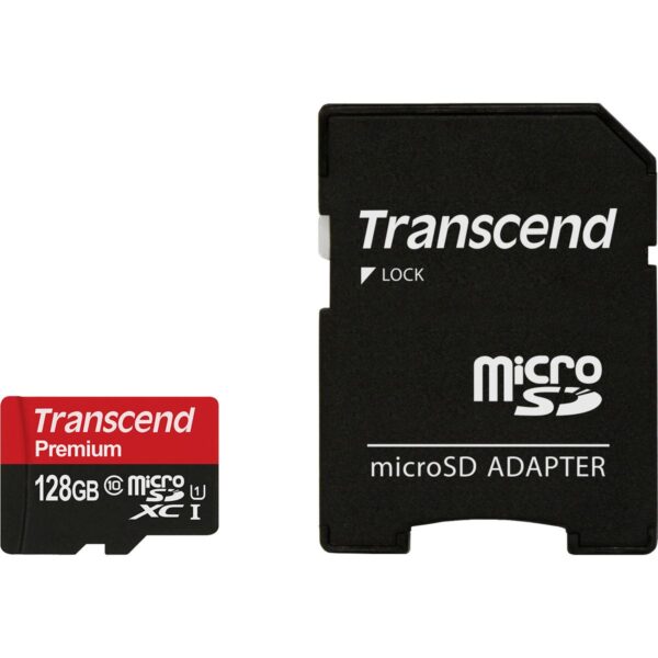 Transcend MicroSDXC 128GB Class 10 UHS-I 400x + SD Adapter - Afbeelding 3