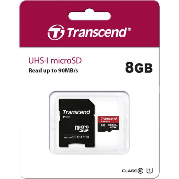 Transcend microSDHC 8GB Class 10 + SD-Adapter - Afbeelding 2