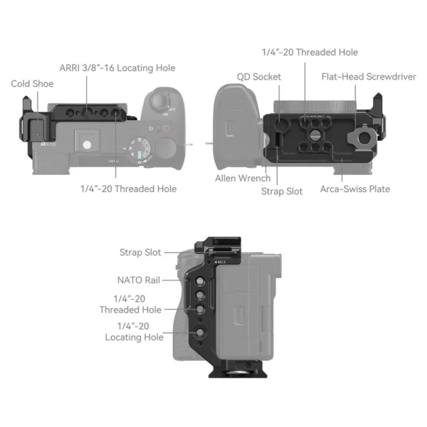 SmallRig 4337 Half Cage For Sony Alpha 6700 / 6600 / 6500... - Afbeelding 3