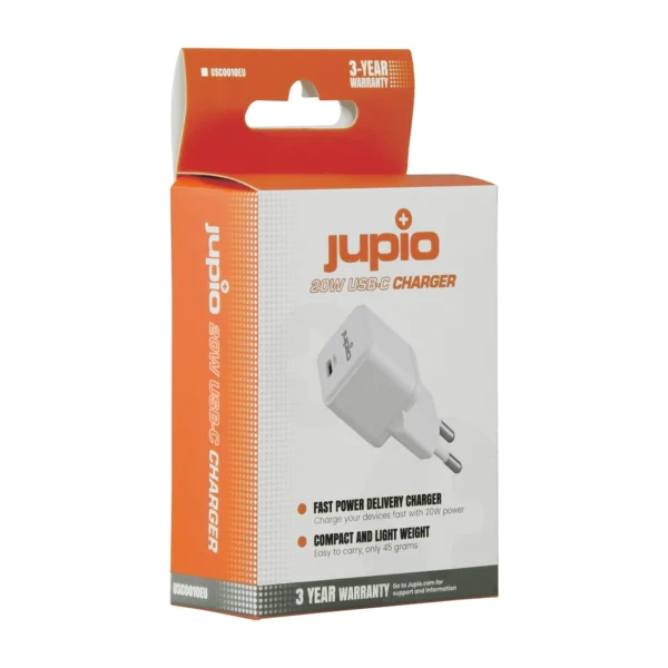 Jupio Single USB-C Wall Charger 20W (EU) - Afbeelding 2