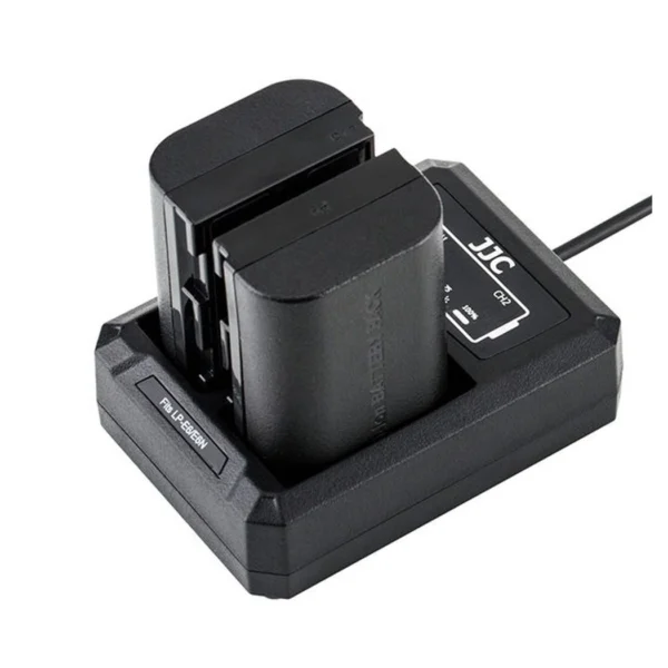 JJC DCH-LPE6 USB Dual Battery Charger (For LP-E6 / LP-E6N) - Afbeelding 2