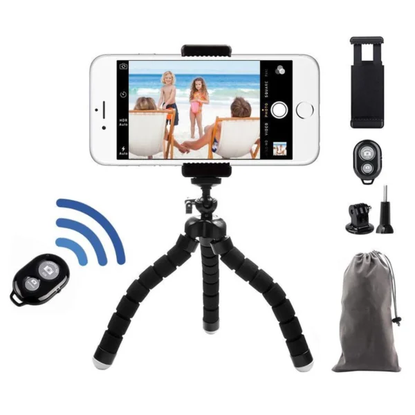 Mojogear flexibel mini tripod zwart met go-pro houder en AB - Afbeelding 4