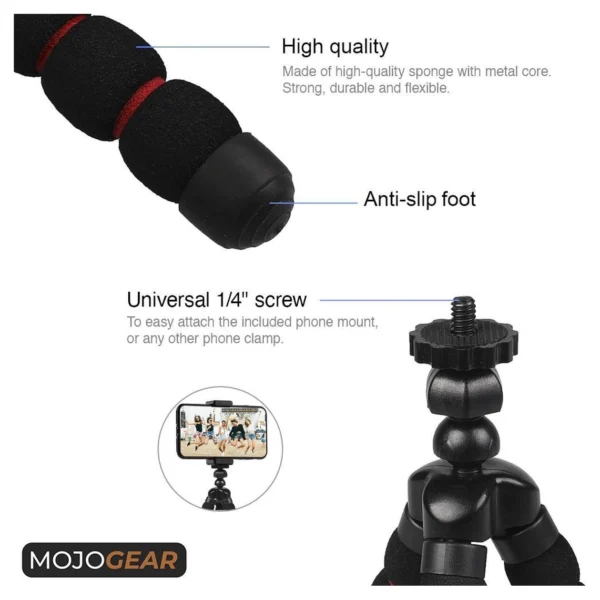 Mojogear flexibel mini tripod red - Afbeelding 4