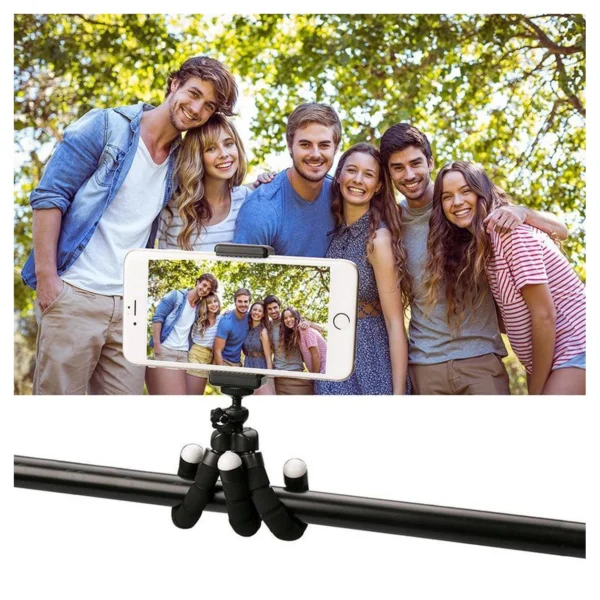 Mojogear flexibel mini tripod zwart met go-pro houder en AB - Afbeelding 2