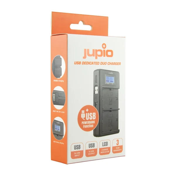 Jupio USB Dedicated Duo Charger LCD For Nikon EN-EL25 - Afbeelding 3