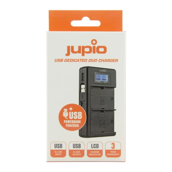 Jupio USB Dedicated Duo Charger LCD For Nikon EN-EL25 - Afbeelding 2