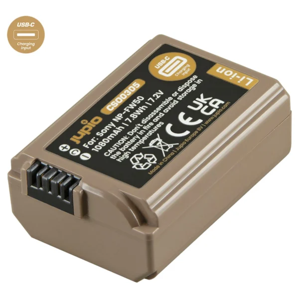 Jupio NP/FW50 Ultra C (USB-C Input) 1080mAh - Afbeelding 3