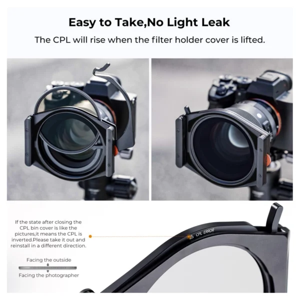 K&F Concept X-Pro Square Filter Houder + 95mm CPL - Afbeelding 6