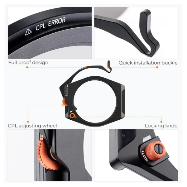 K&F Concept X-Pro Square Filter Houder + 95mm CPL - Afbeelding 7