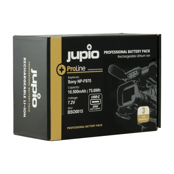 Jupio ProLine NP-F970 (USB-C 20W PD Input/Output) 10500mAh - Afbeelding 4