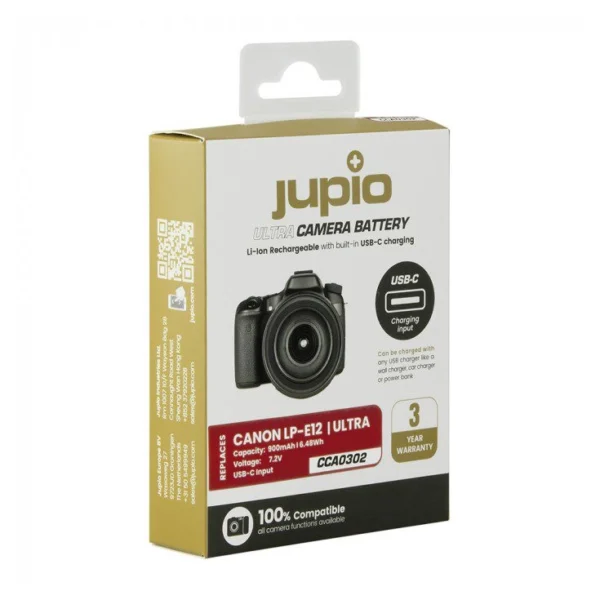Jupio LP-E12 *ULTRA C* (USB-C input) 900mAh - Afbeelding 3
