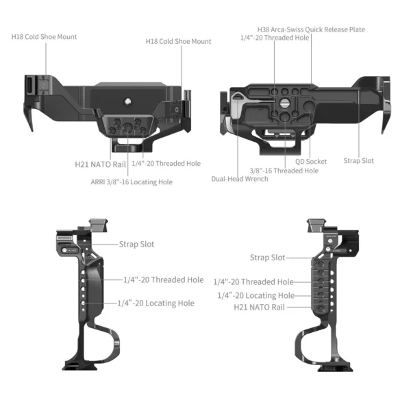 SmallRig 5147 Cage Panasonic LUMIX S1R II/S5II/S5 Iix/G9II w/DMW-BG Battery Grip - Afbeelding 2