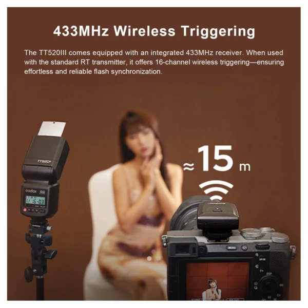 Godox TT520III Camera Flash w/ LCD Screen - Afbeelding 6