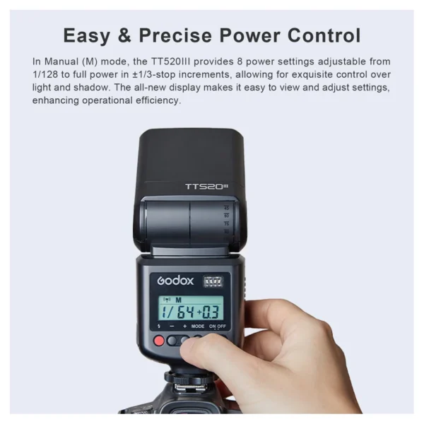 Godox TT520III Camera Flash w/ LCD Screen - Afbeelding 7