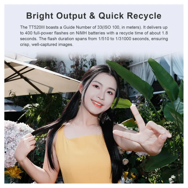 Godox TT520III Camera Flash w/ LCD Screen - Afbeelding 2