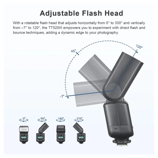 Godox TT520III Camera Flash w/ LCD Screen - Afbeelding 4