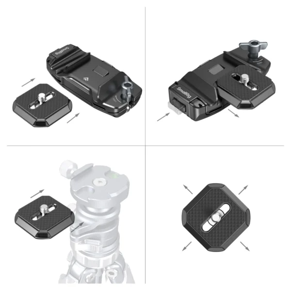 SmallRig 5053 Camera Clip w/ Quick Release Mount Plate Kit - Afbeelding 2