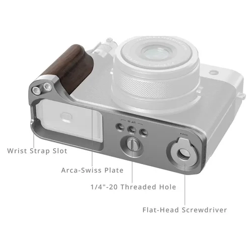 SmallRig 5265 L-Shape Mount Wooden Handle Fujifilm GFX100RF Silver - Afbeelding 3