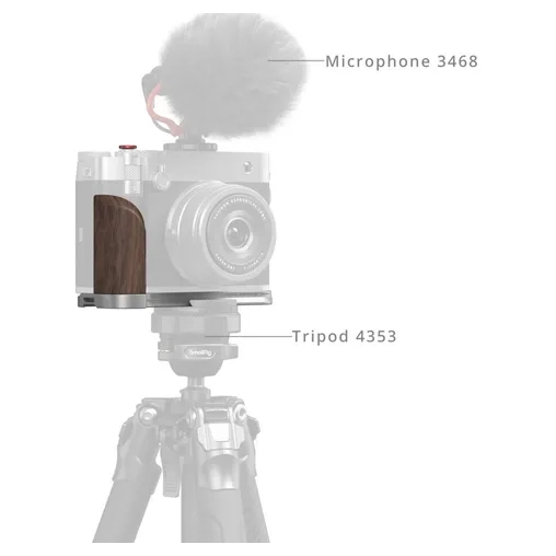 SmallRig 5265 L-Shape Mount Wooden Handle Fujifilm GFX100RF Silver - Afbeelding 5