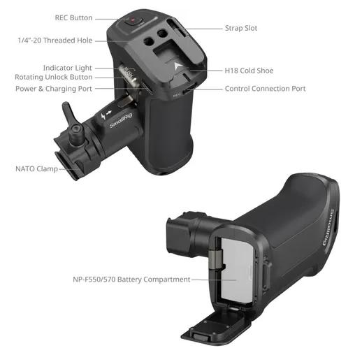 SmallRig 5235 Rotating Side Handle For Canon/Blackmagic D... - Afbeelding 5