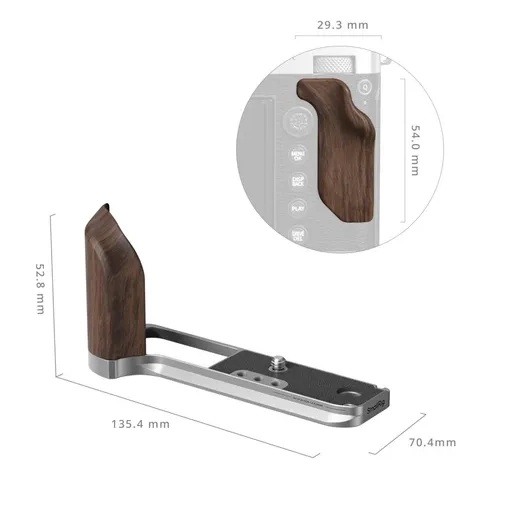 SmallRig 5265 L-Shape Mount Wooden Handle Fujifilm GFX100RF Silver - Afbeelding 4