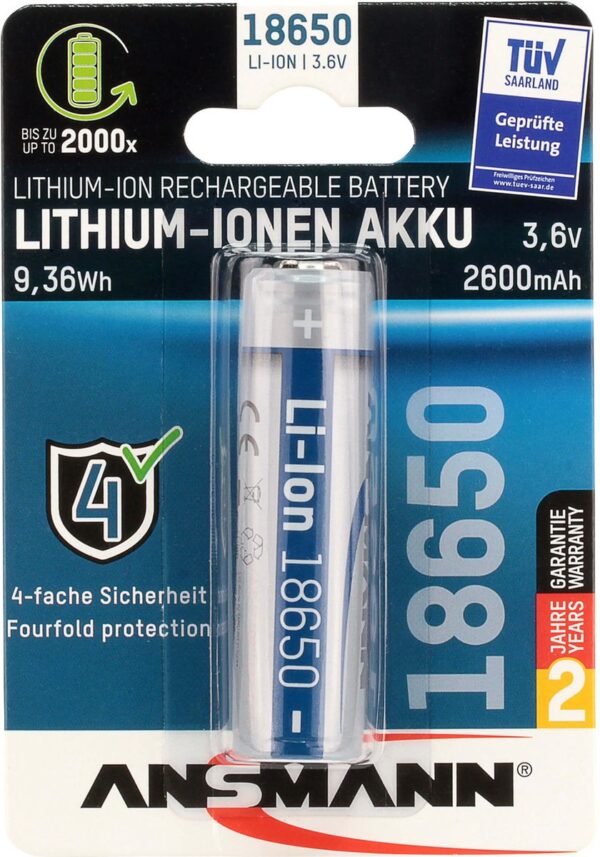 Ansmann 18650Li ion 2600mah - Afbeelding 2