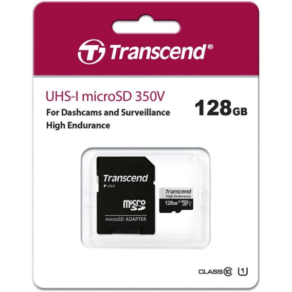 Transcend microSDXC 350V 128GB Class 10 UHS-I U1 - Afbeelding 3