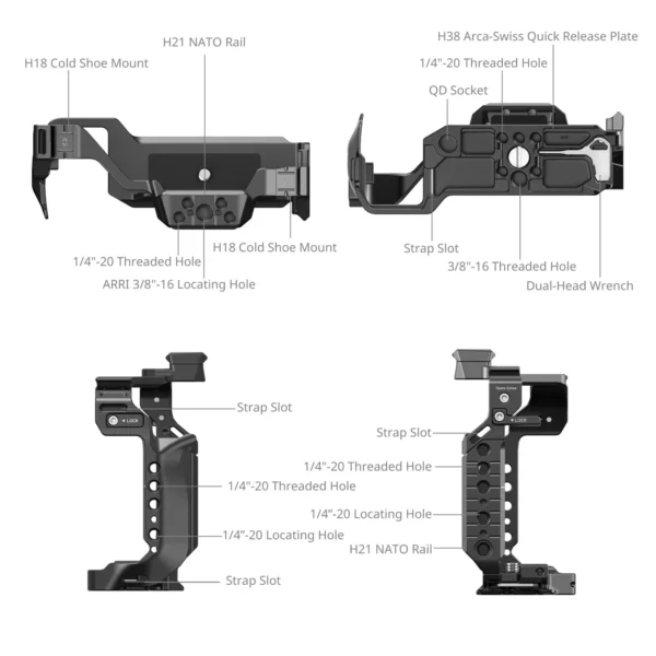 SmallRig 4902 Cage For Panasonic LUMIX S1R II / S5 II / S5 Iix / G9 II - Afbeelding 3