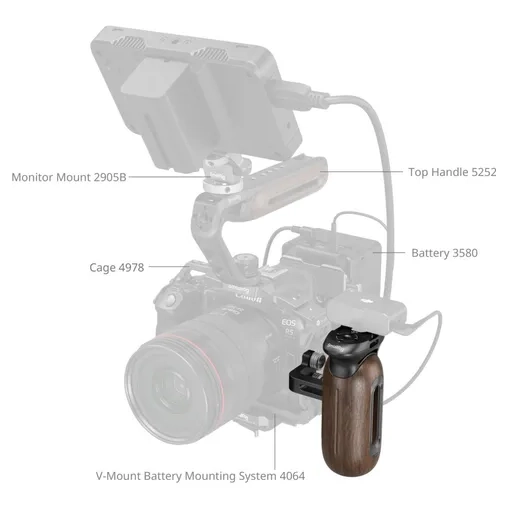 SmallRig 5237 Wooden Side Handle w/ 1/4-20 Screw - Afbeelding 5