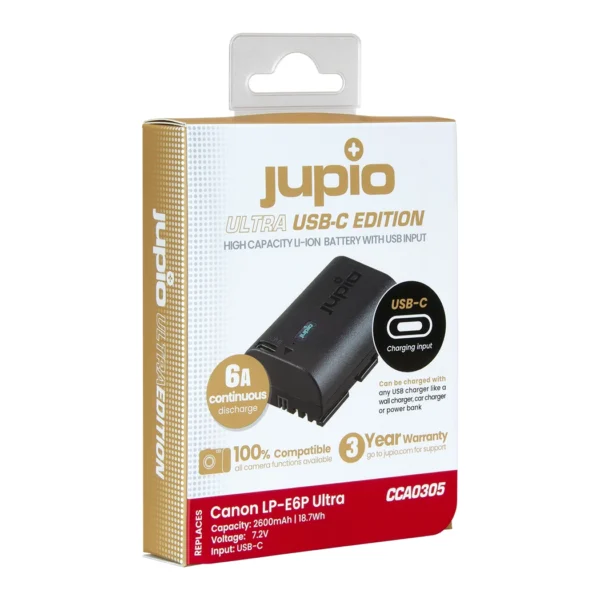 Jupio LP-E6P Ultra C (USB-C Input) 2600mAh (6A Continuous... - Afbeelding 3
