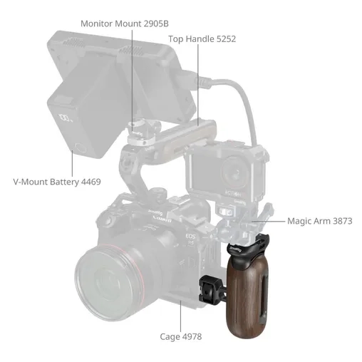 SmallRig 5238 Wooden Side Handle w/ 1/4-20 & 3/8''-16 ARR... - Afbeelding 7