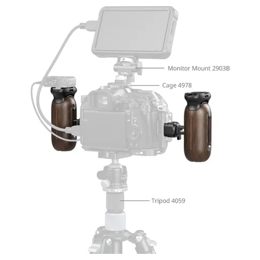 SmallRig 5239 Wooden Side Handle w/ Nato Clamp - Afbeelding 5