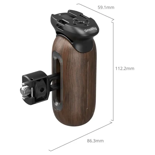 SmallRig 5238 Wooden Side Handle w/ 1/4-20 & 3/8''-16 ARR... - Afbeelding 3