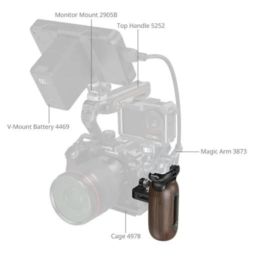 SmallRig 5237 Wooden Side Handle w/ 1/4-20 Screw - Afbeelding 4