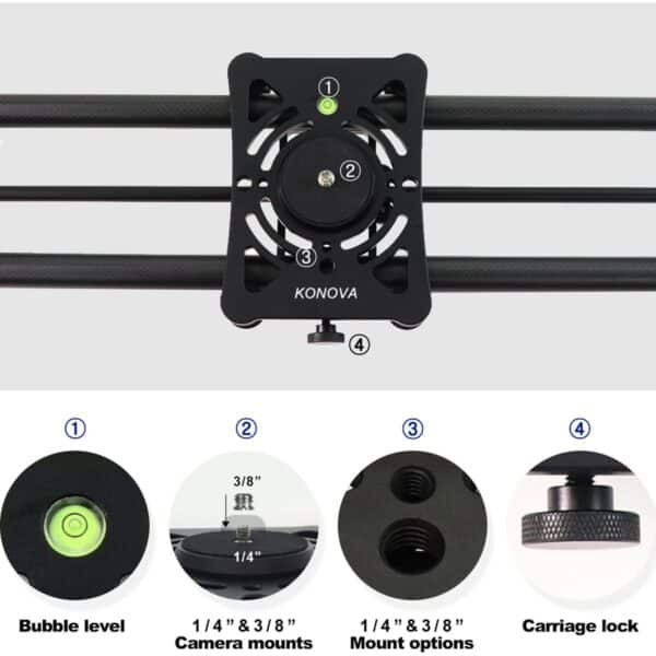 Konova P1 80cm Carbon Camera Slider (w/ KMS-S3)