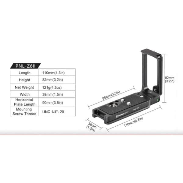 Sunwayfoto L-Plate for Nikon Z6II/Z7II (PNLZ6II)